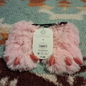 Wonder Nation Pink Furry Kids Slippers